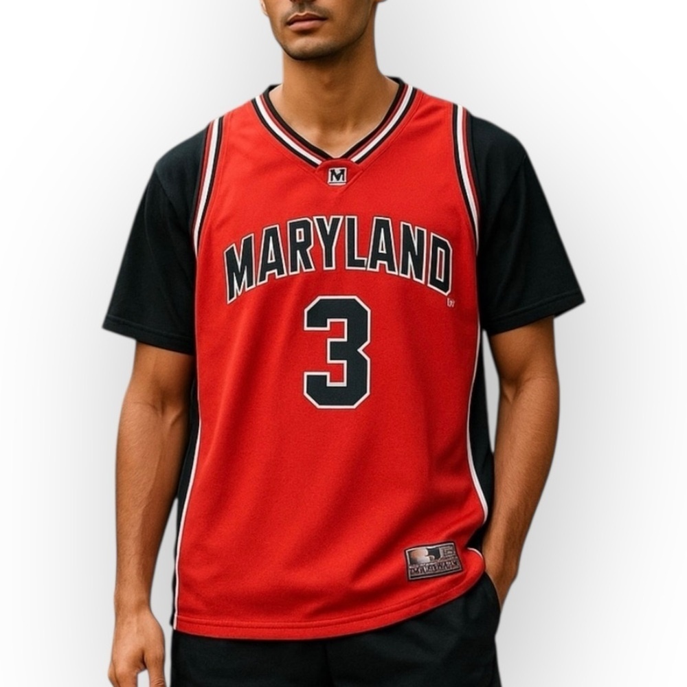 Vintage Colosseum 90s Maryland Terrapins #3 Jersey X-Large Red & Black